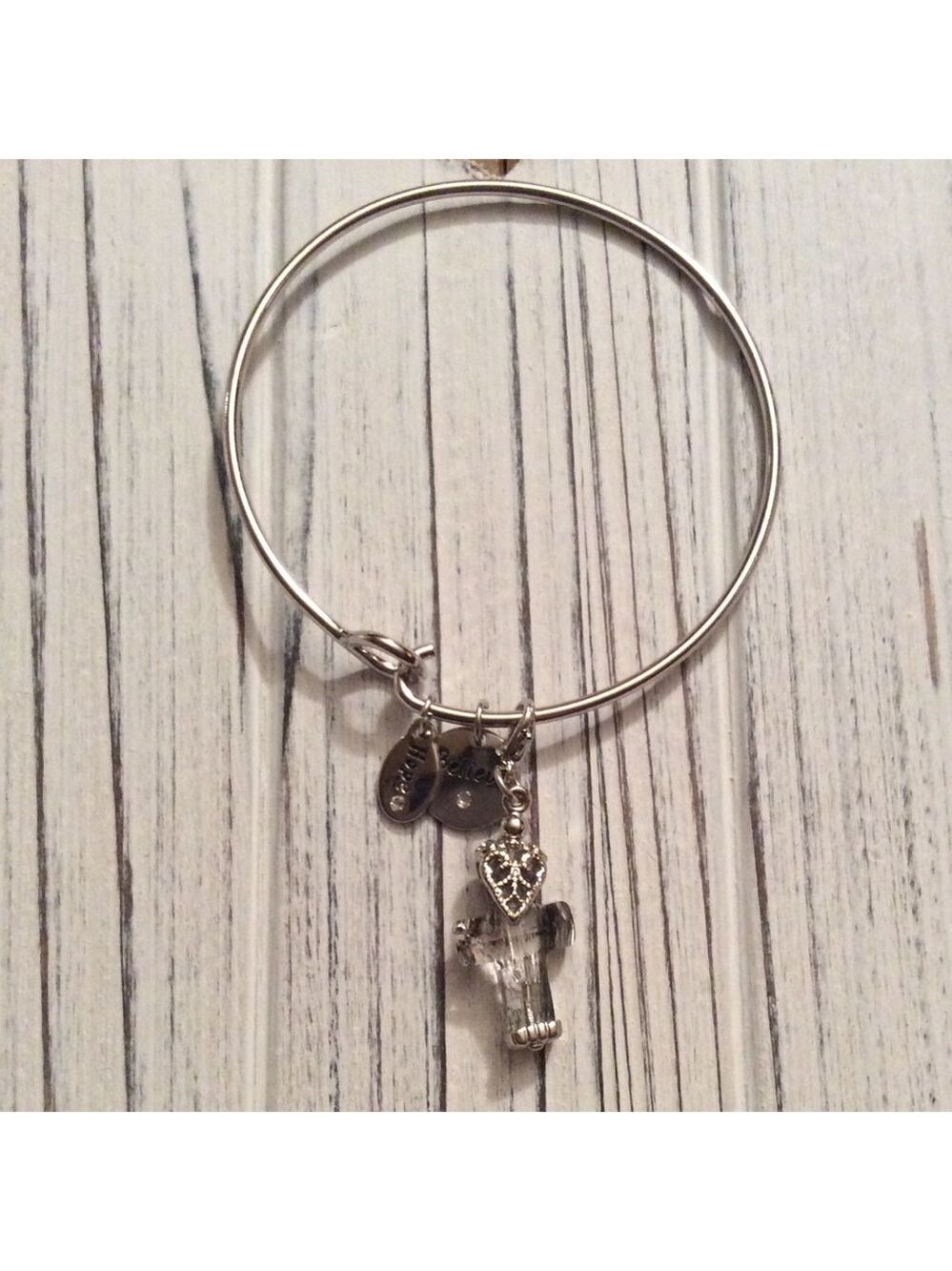 Cross Swarovski Crystal Charm Bracelet